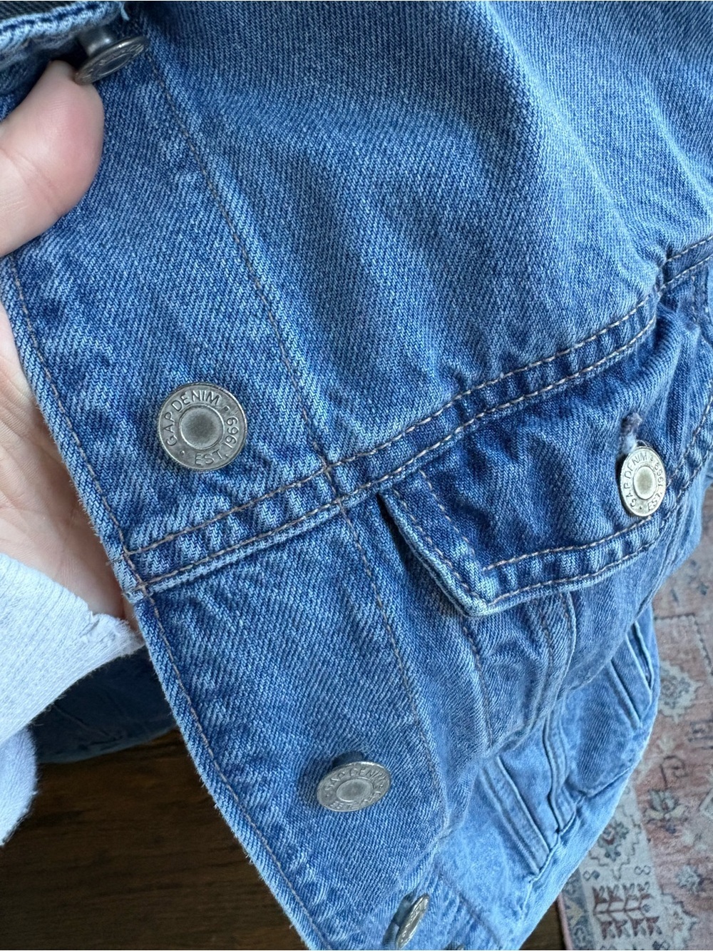 GAP Teen Kids Medium Blue Denim Jacket - Picture 5 of 6